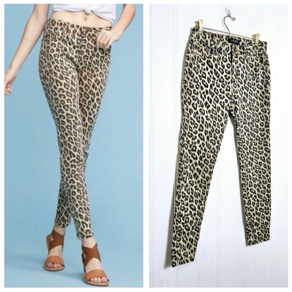 Judy Blue Leopard Print Skinny Jeans in Tan and Black